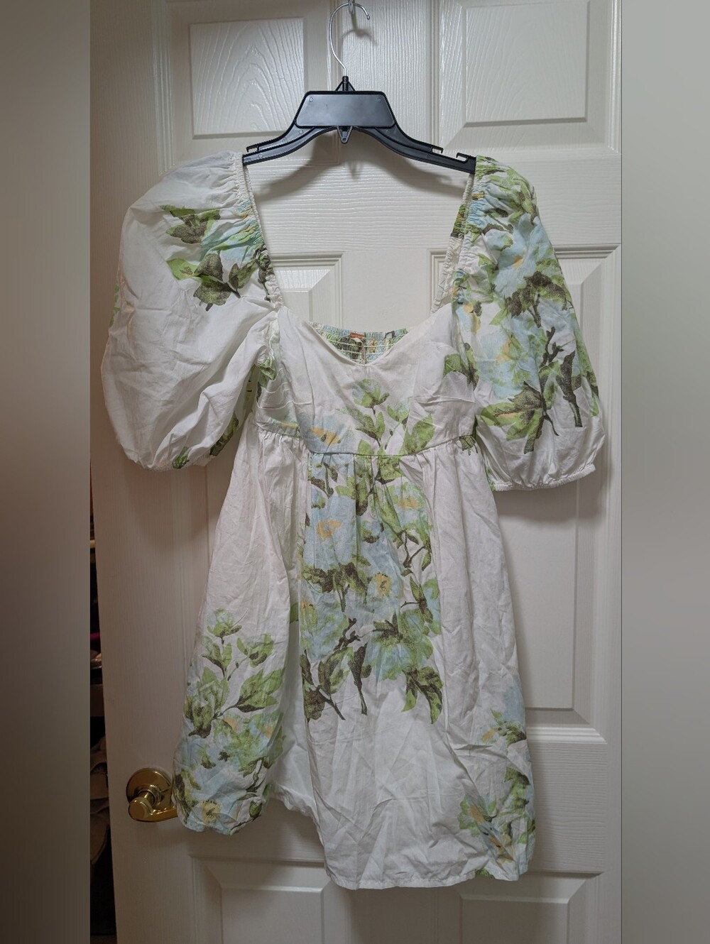 NWT Free People Peony Babydoll Dress Puff Antique Combo Floral Mini Size XS